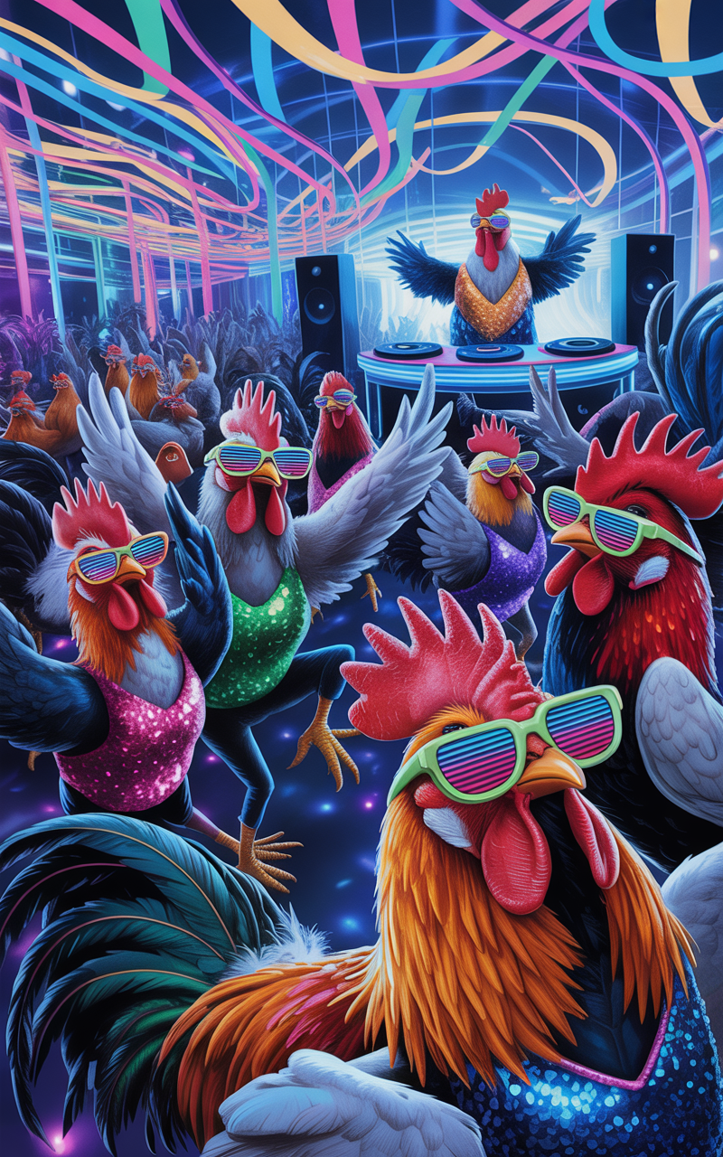 Chicken dancers at Eggs Night Party